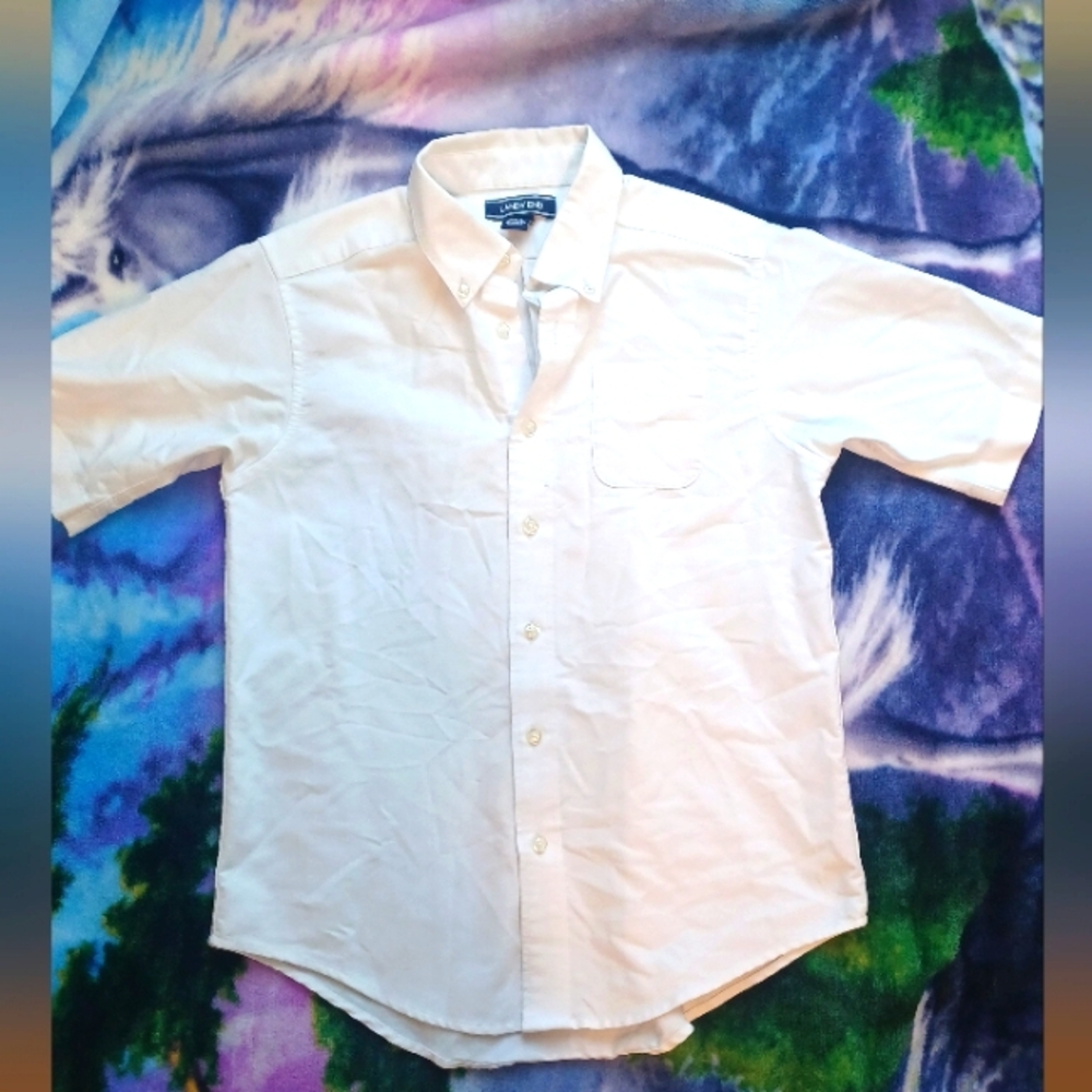 Lands' End White Casual Button Down Shirt